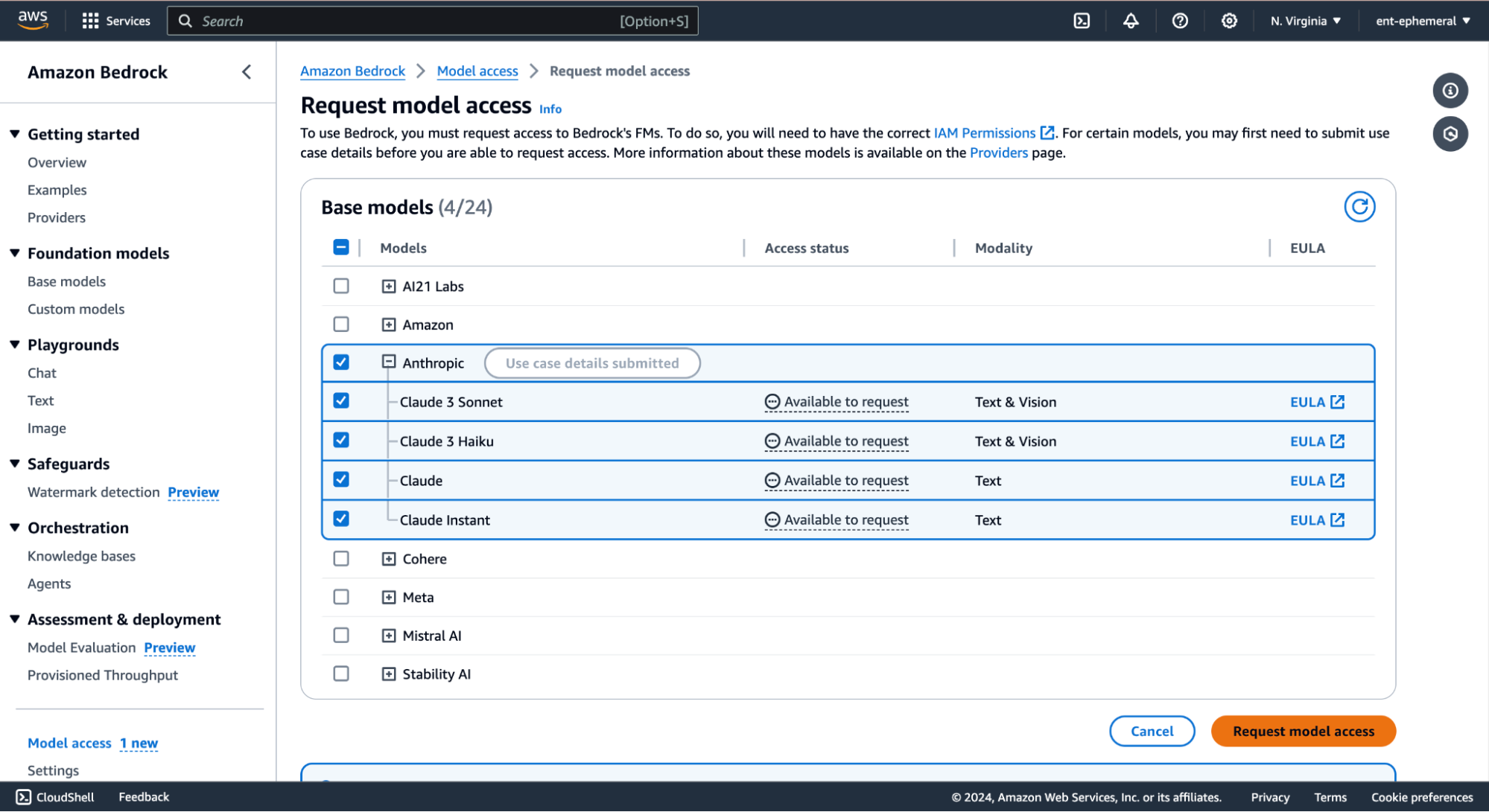 Configuration for Amazon Bedrock - Step 3