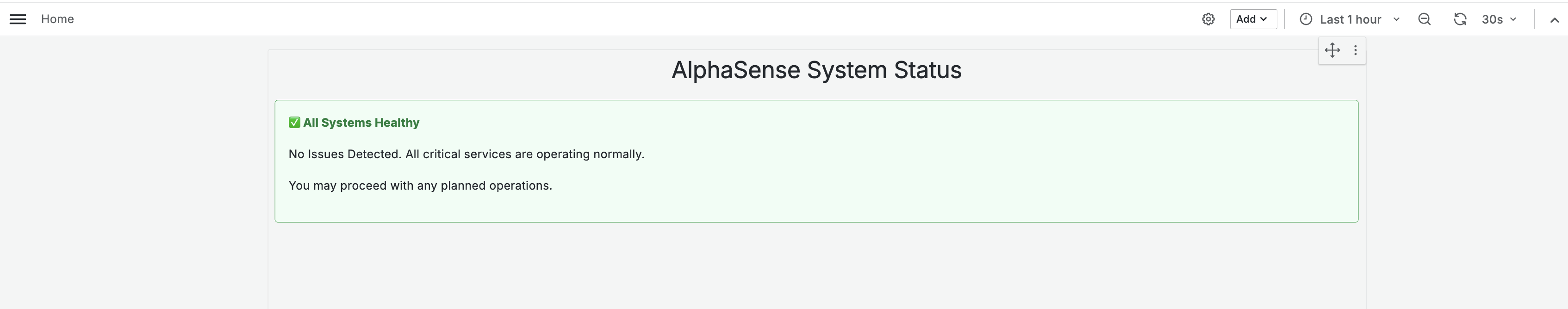 System Health Status - Healthy
